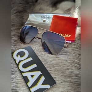 Quay High Key Aviator Sunglasses Blue Gradient